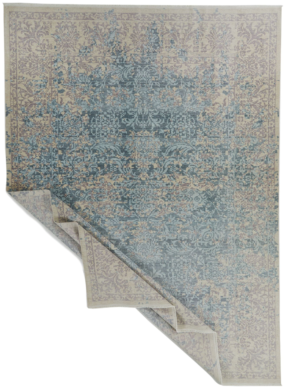 9x12 Purple and Blue Turkish Traditional Rug