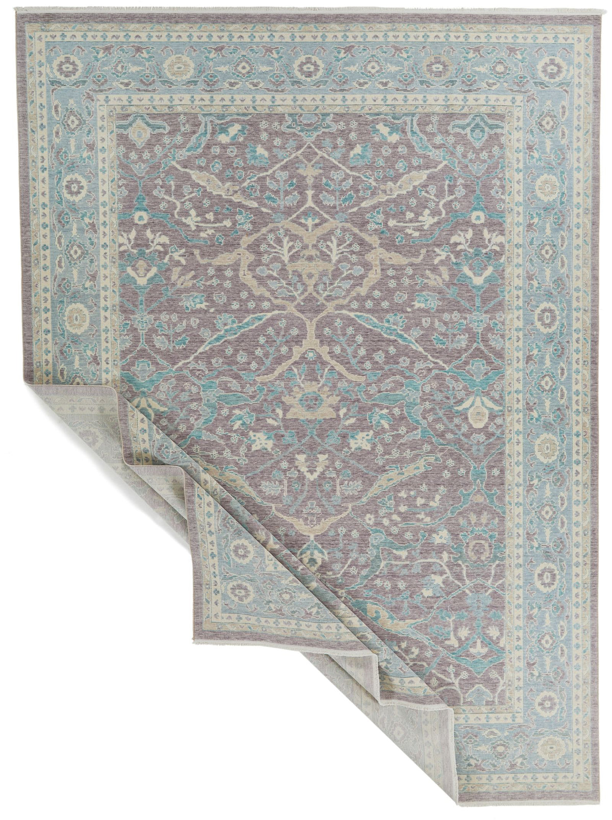 8x11 Purple and Blue Turkish Traditional Rug