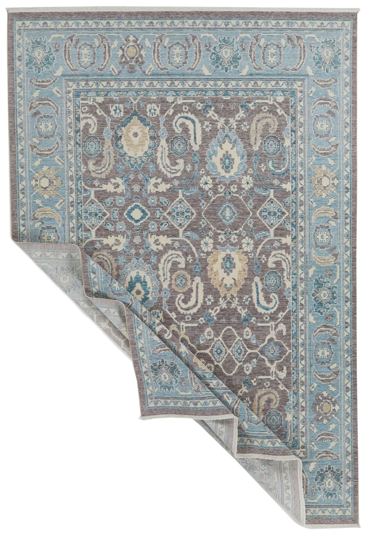 7x10 Purple and Blue Turkish Traditional Rug