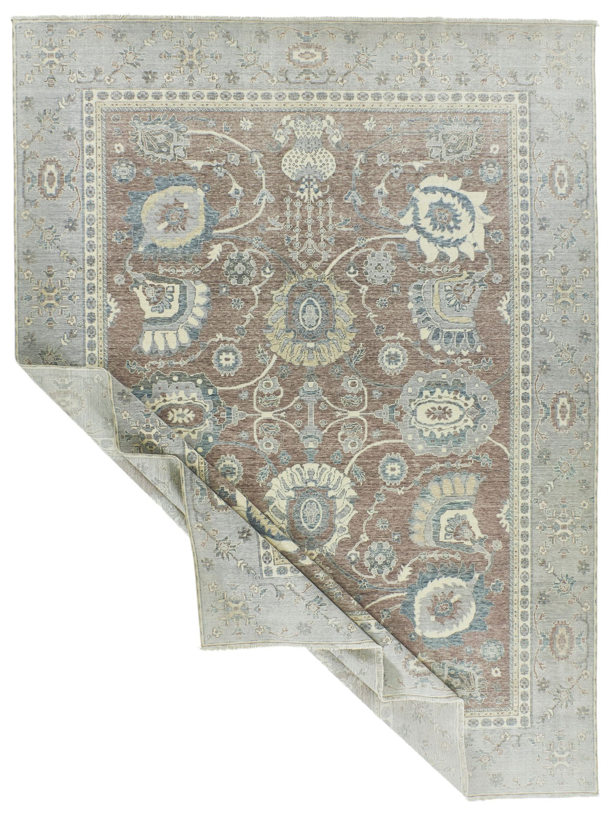 9x12 Purple and Blue Turkish Traditional Rug