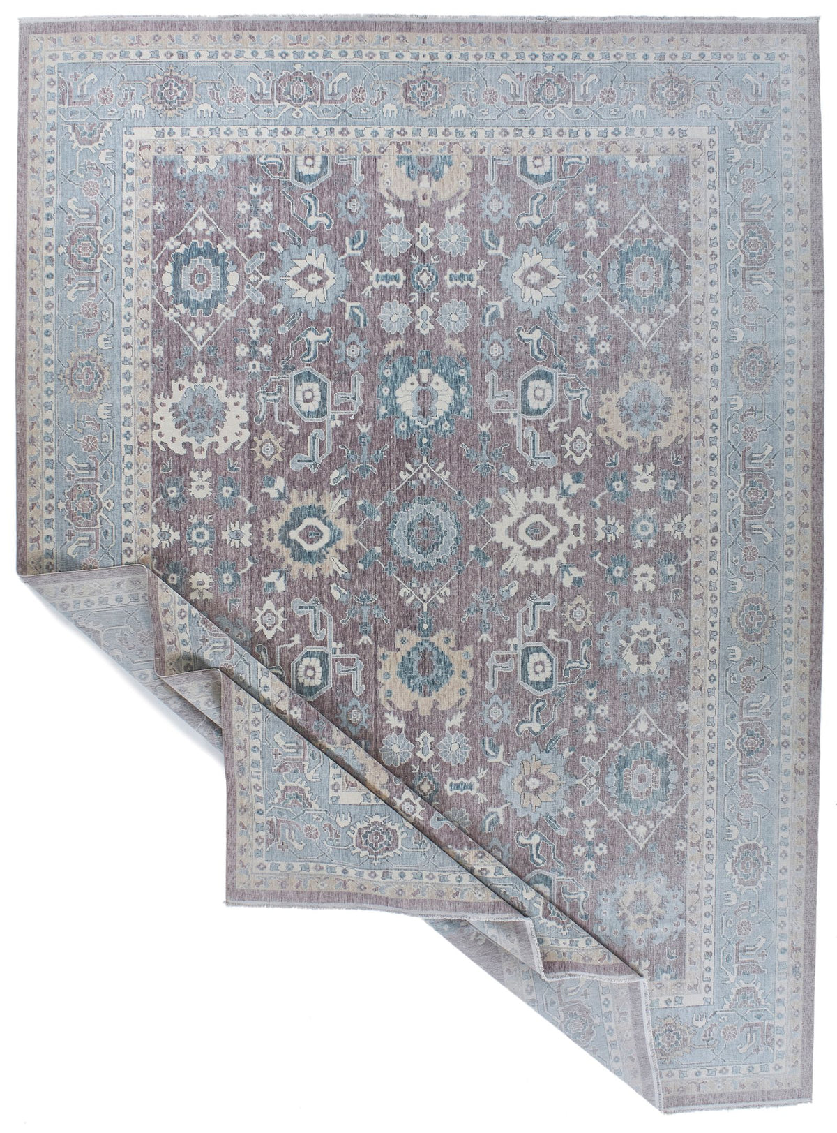 10x14 Purple and Blue Turkish Traditional Rug