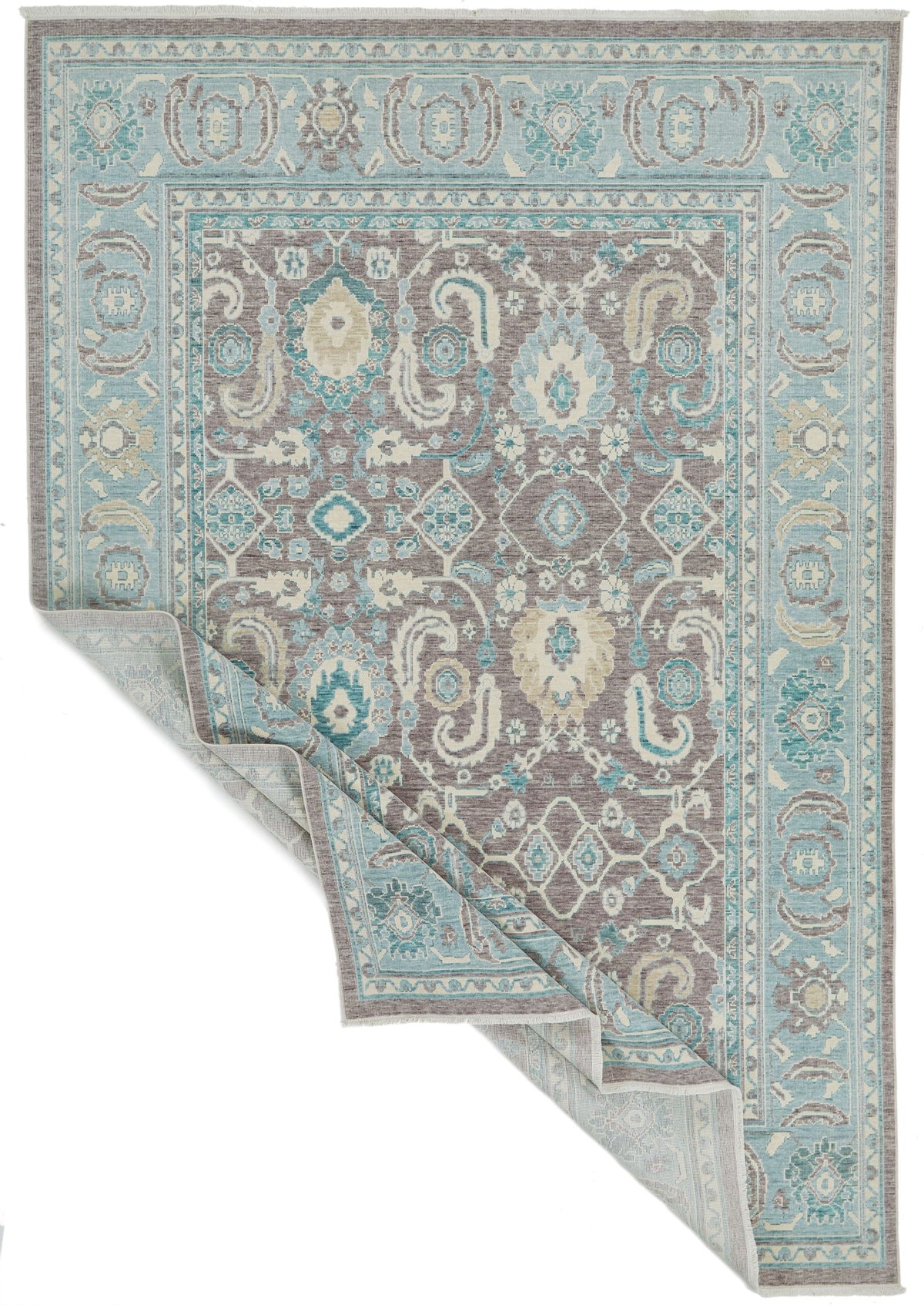 7x10 Purple and Blue Turkish Traditional Rug