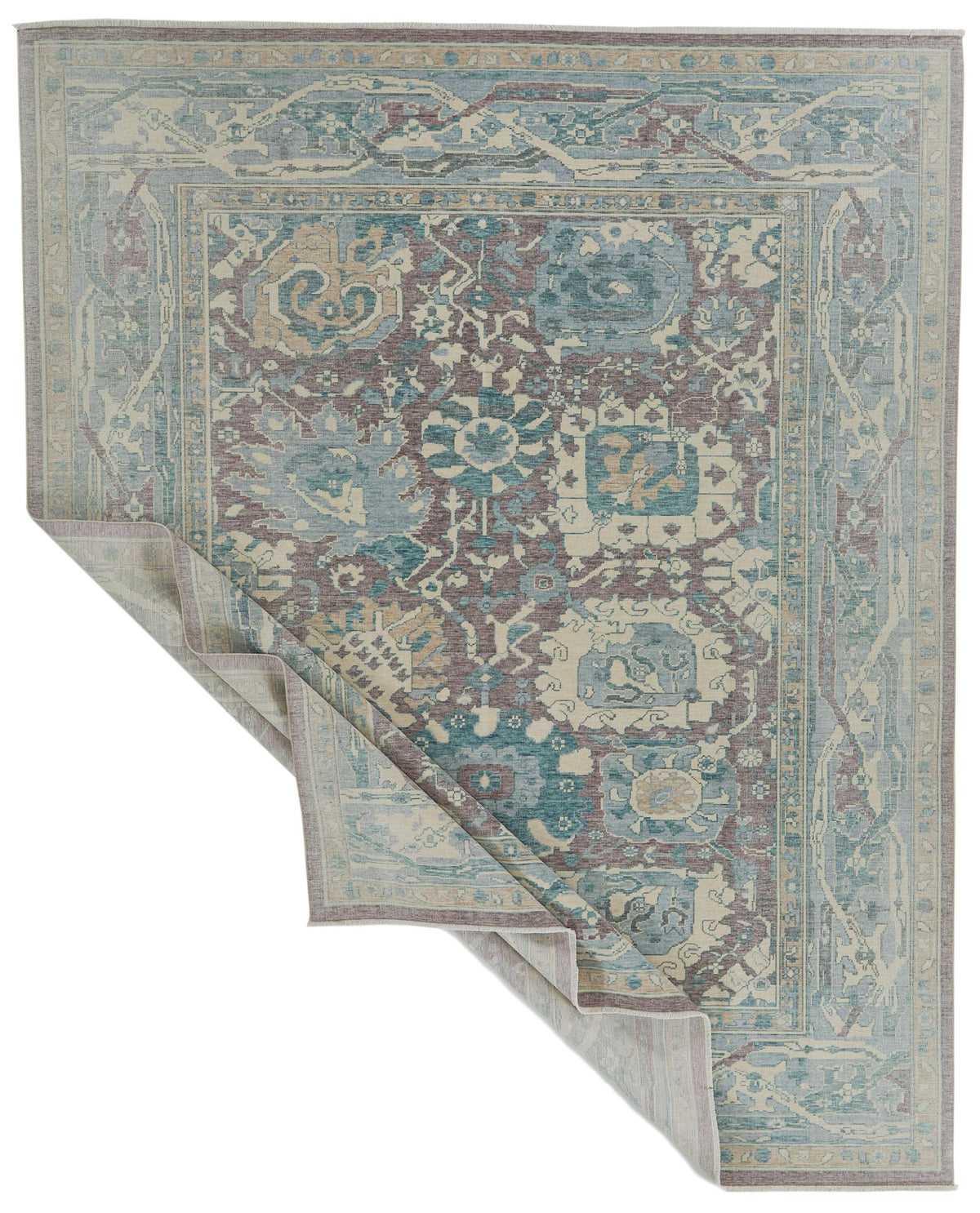 8x10 Purple and Blue Turkish Traditional Rug