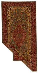 6x12 Green and Red Turkish Anatolian Runner