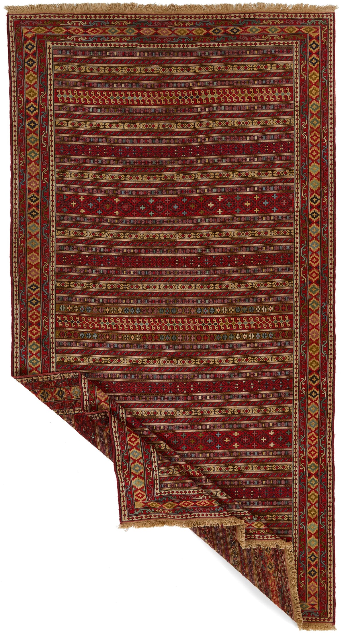 7x13 Red Turkish Patchwork Rug