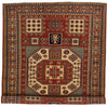 4x6 Red and Ivory Turkish Tribal Rug