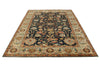 6x9 Charcoal and Ivory Persian Rug