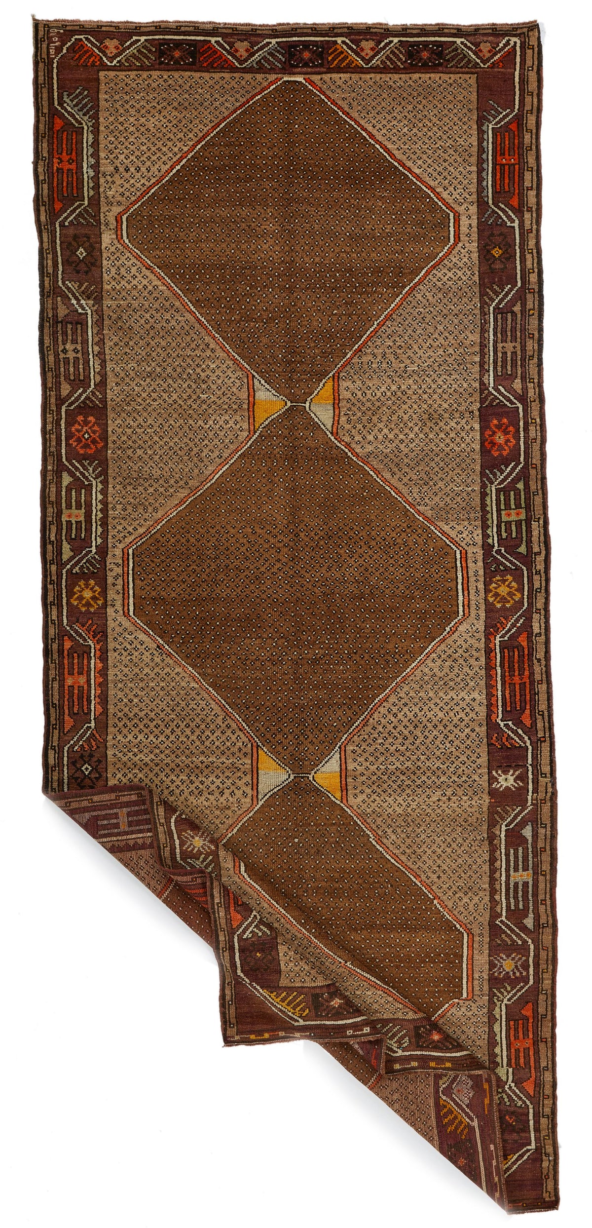 6x13 Camel and Brown Turkish Tribal Runner