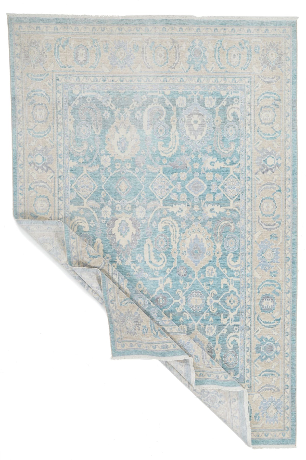 6x10 Blue and Beige Turkish Traditional Rug