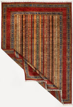 6x9 Multicolor and Red Turkish Tribal Rug