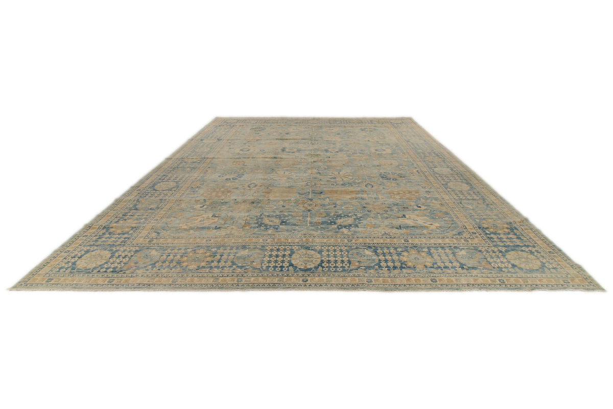 12x15 Light Blue and Navy Anatolian Traditional Rug