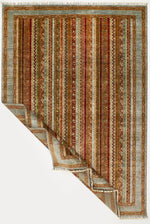 7x10 Multicolor and Blue Turkish Tribal Rug