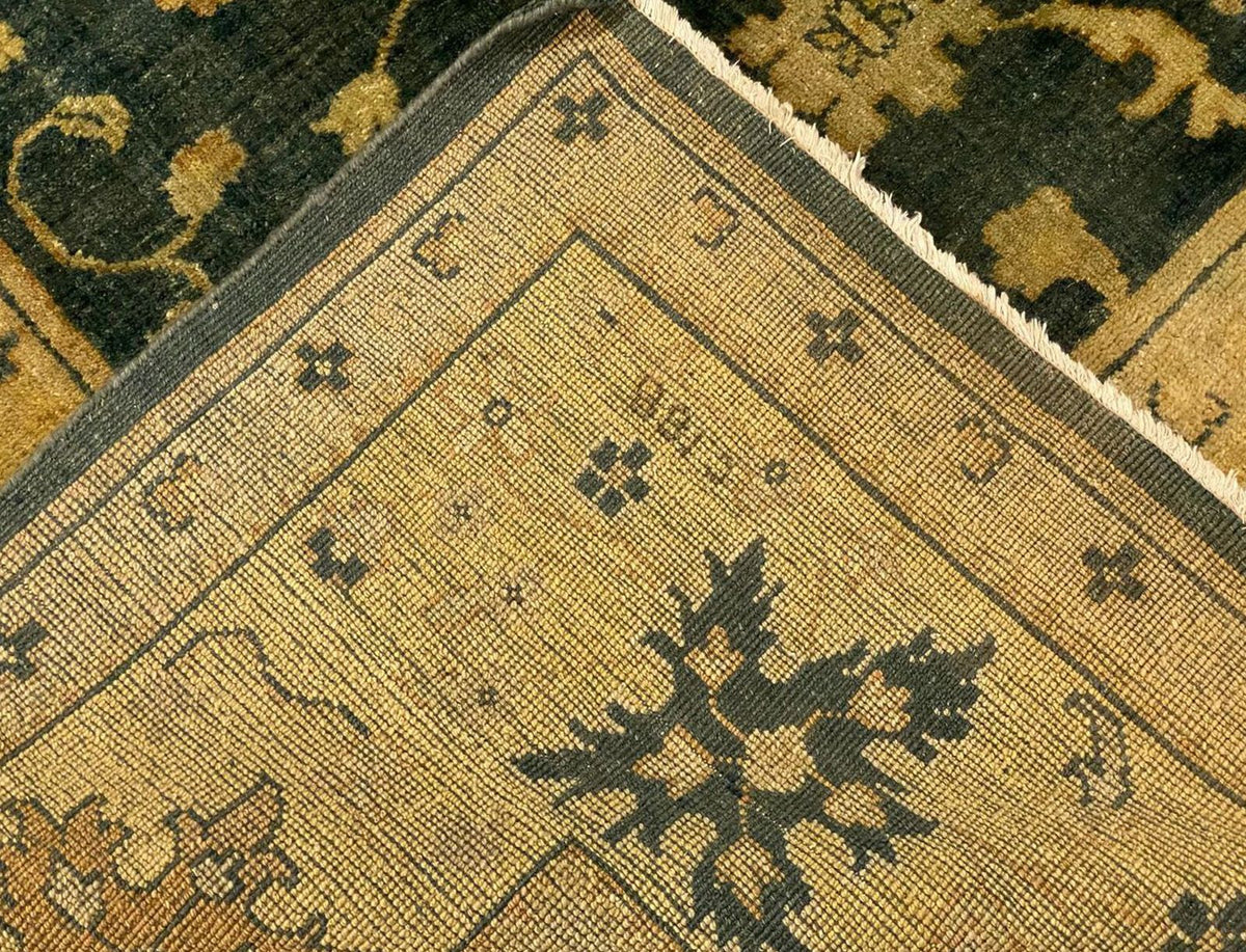 9x12 Blue and Beige Turkish Oushak Rug