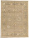 9x12 Brown and Green Turkish Oushak Rug