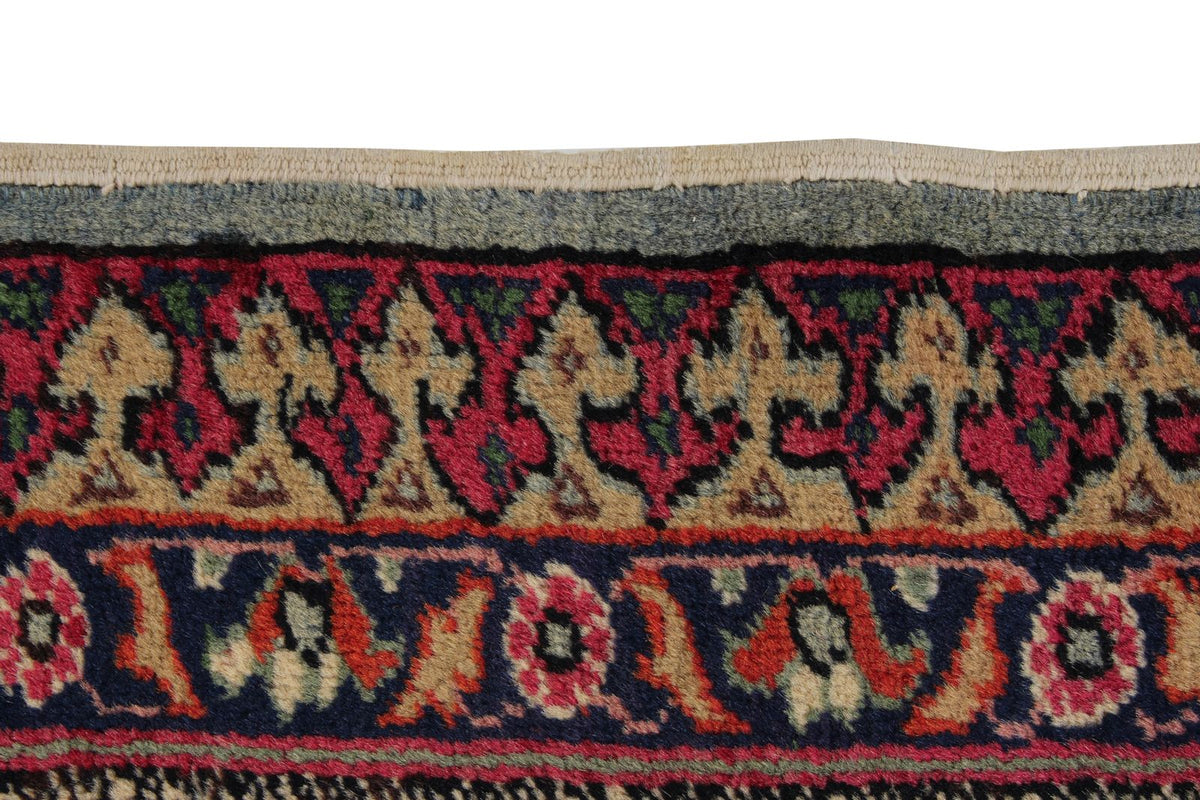 7x9 Ivory and Red Turkish Traditional Rug