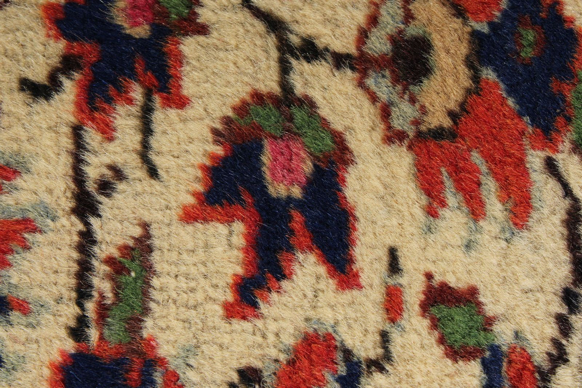 7x9 Ivory and Red Turkish Traditional Rug