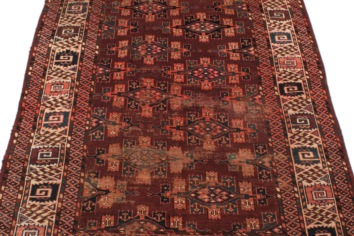 4x7 Red and Brown Anatolian Tribal Rug