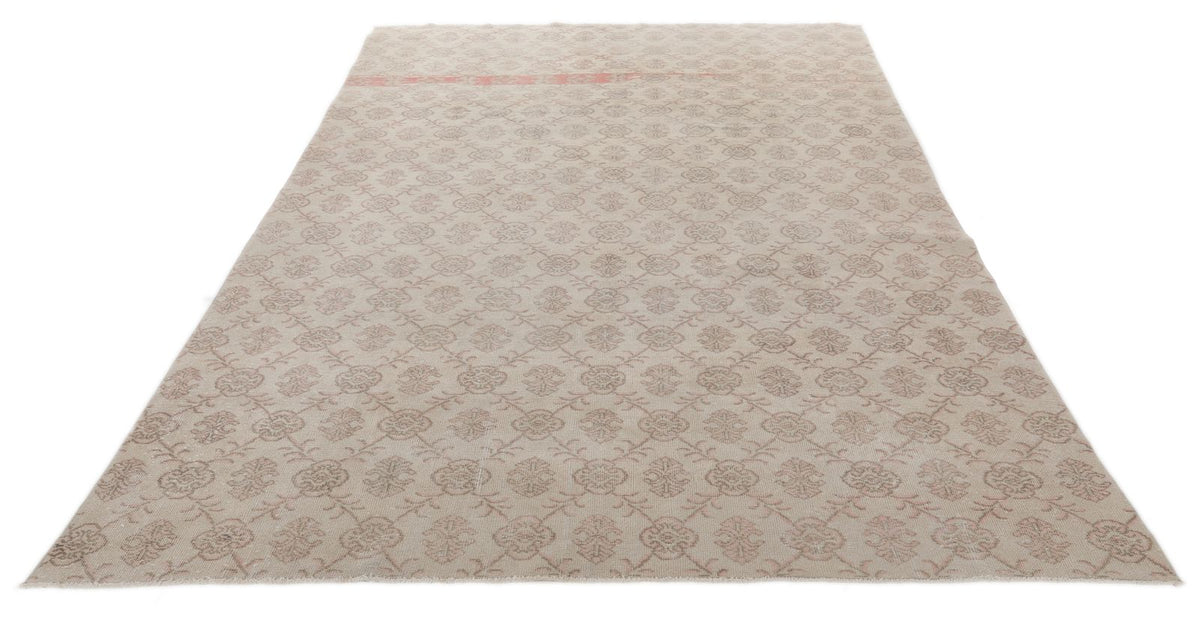 7x11 Ivory and Brown Turkish Anatolian Rug