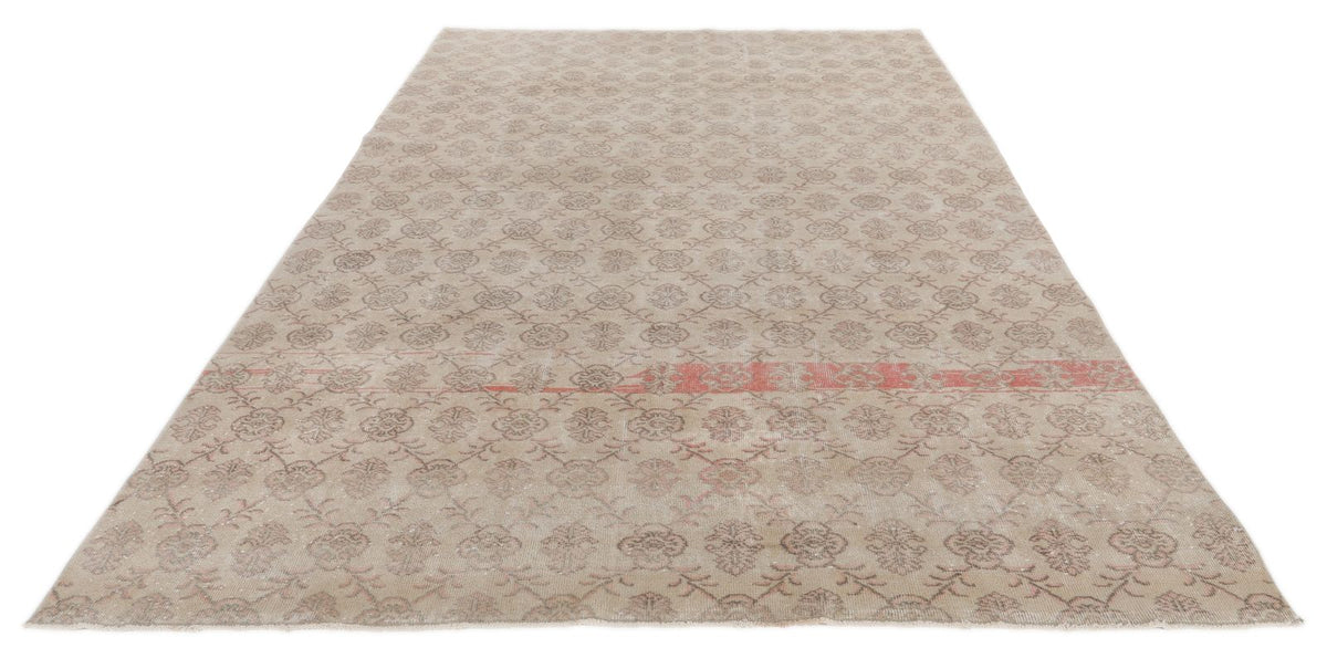 7x11 Ivory and Brown Turkish Anatolian Rug