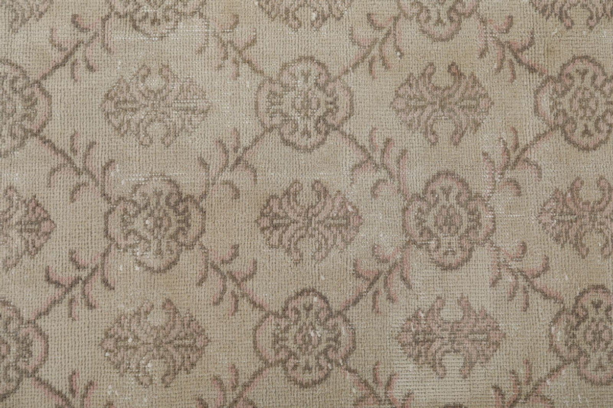 7x11 Ivory and Brown Turkish Anatolian Rug