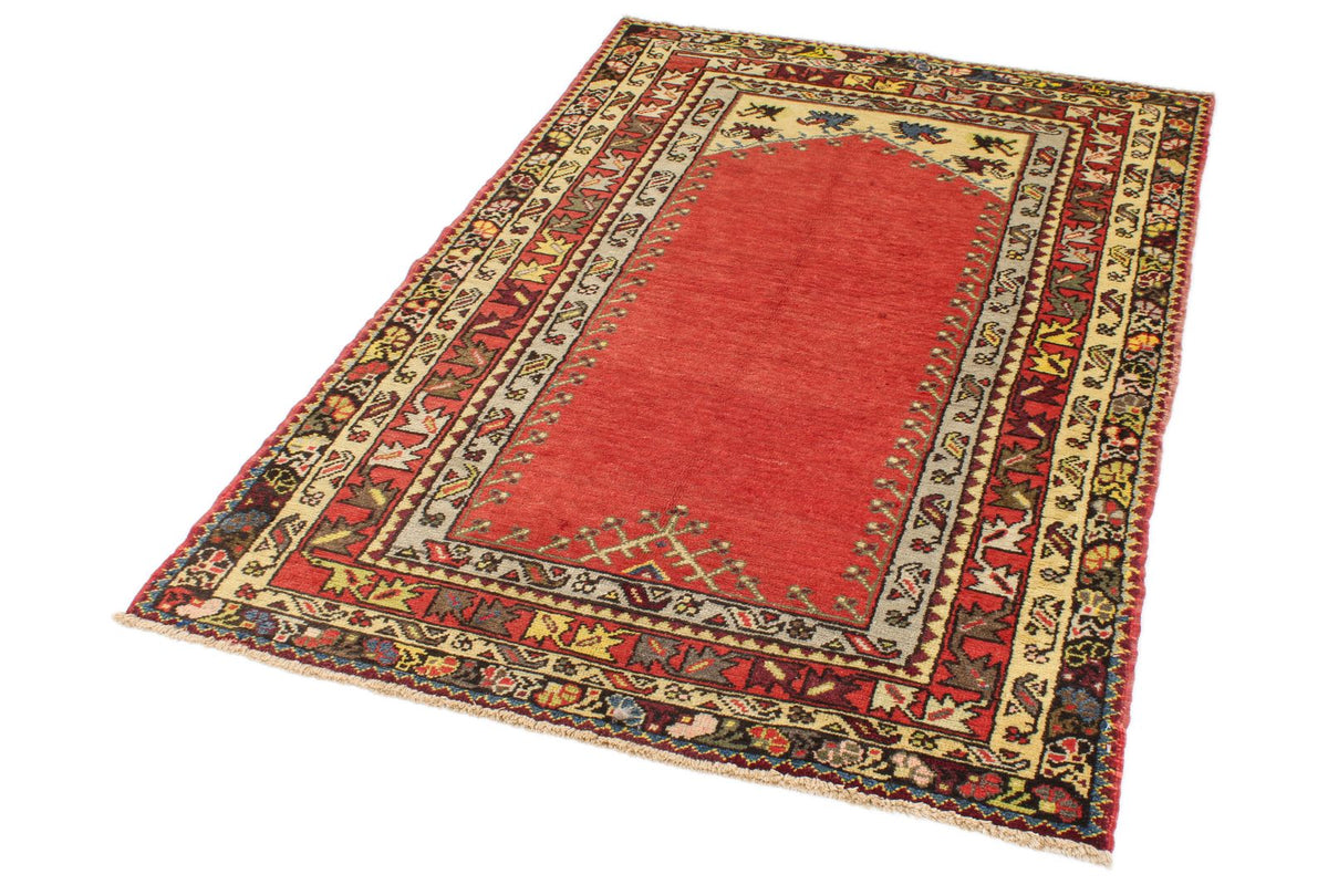 4x6 Red and Multicolor Turkish Tribal Rug