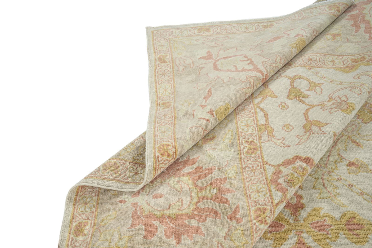9x12 Ivory and Gold Turkish Traditional Rug