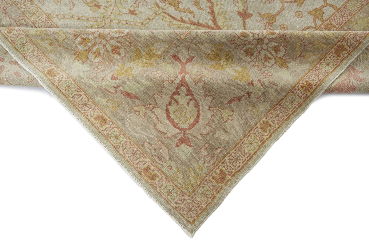 9x12 Ivory and Gold Turkish Traditional Rug