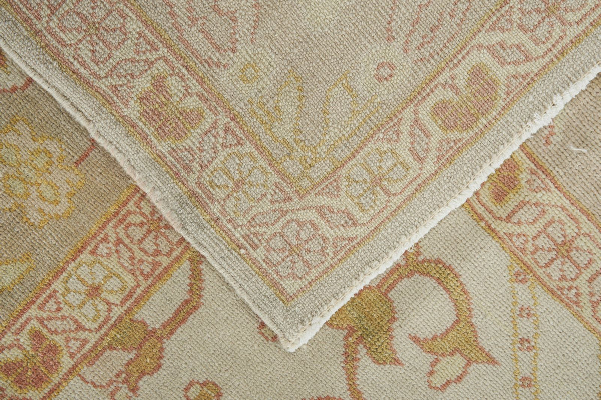 9x12 Ivory and Gold Turkish Traditional Rug