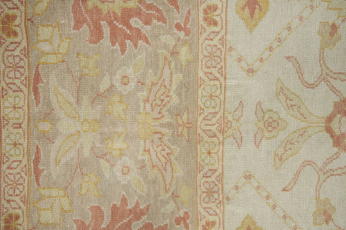 9x12 Ivory and Gold Turkish Traditional Rug