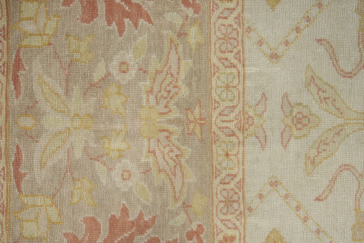 9x12 Ivory and Gold Turkish Traditional Rug