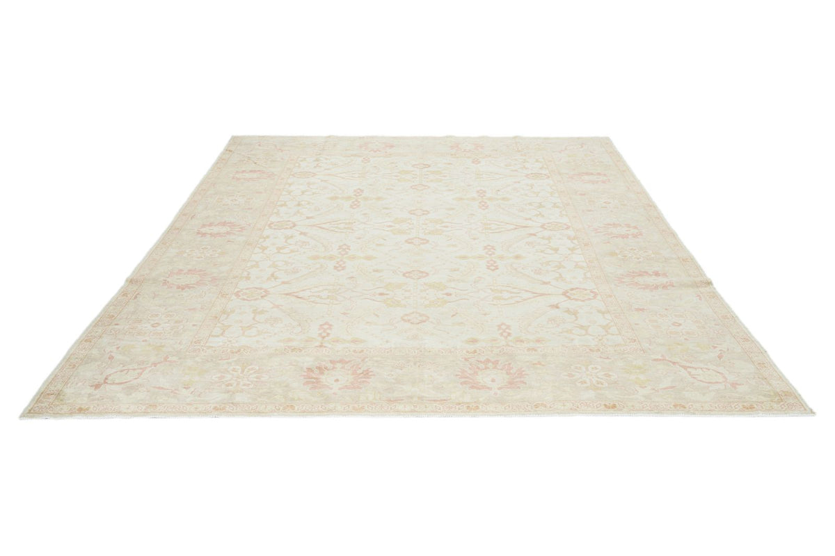 9x12 Ivory and Gold Turkish Traditional Rug