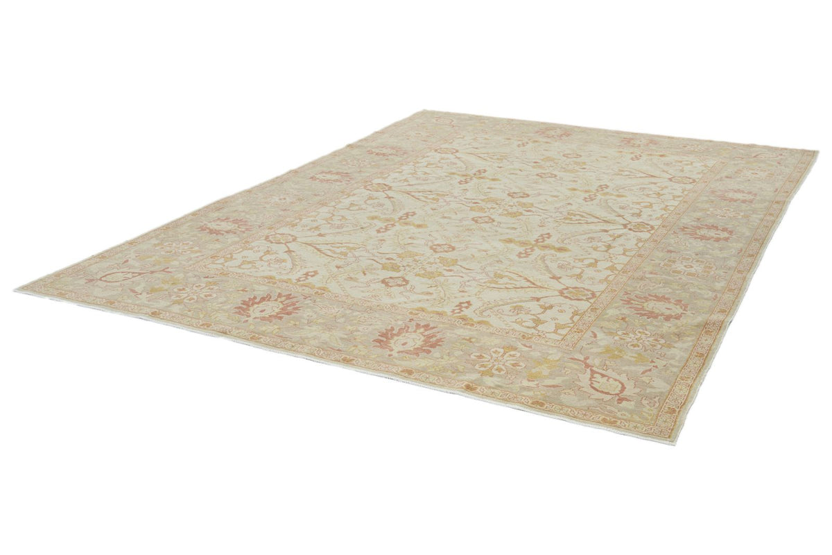 9x12 Ivory and Gold Turkish Traditional Rug