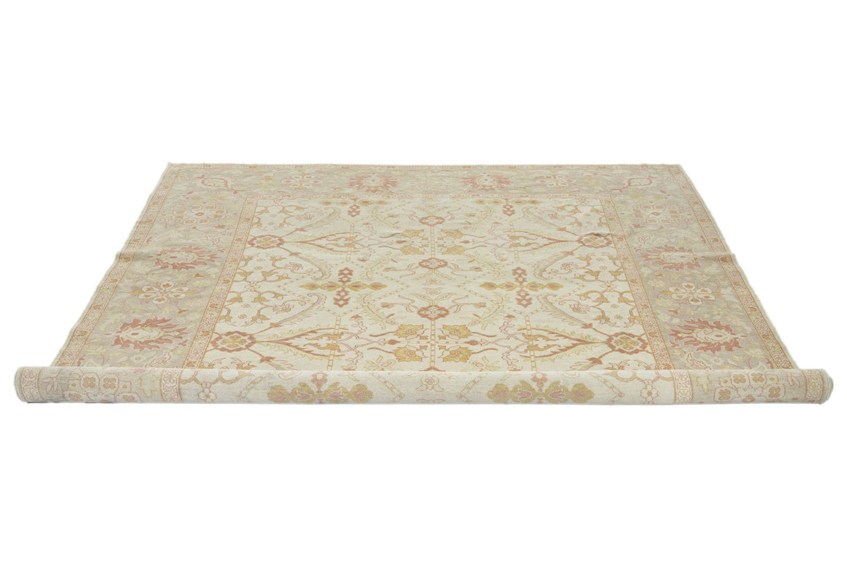 9x12 Ivory and Gold Turkish Traditional Rug