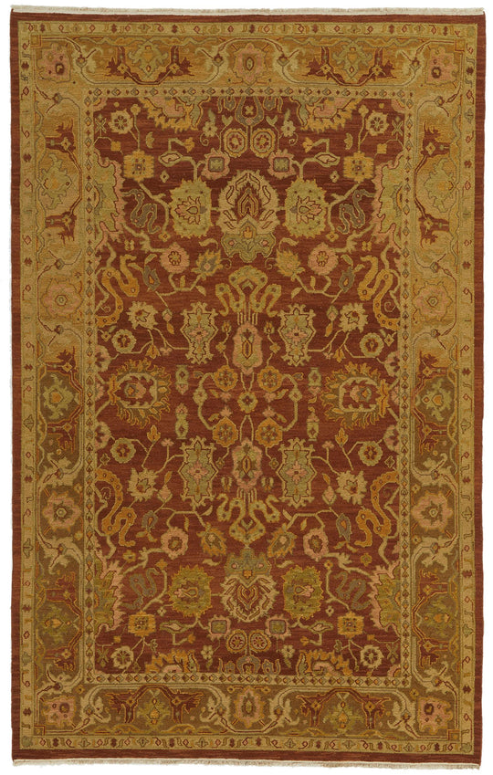 6x9 Red and Gold Turkish Oushak Rug