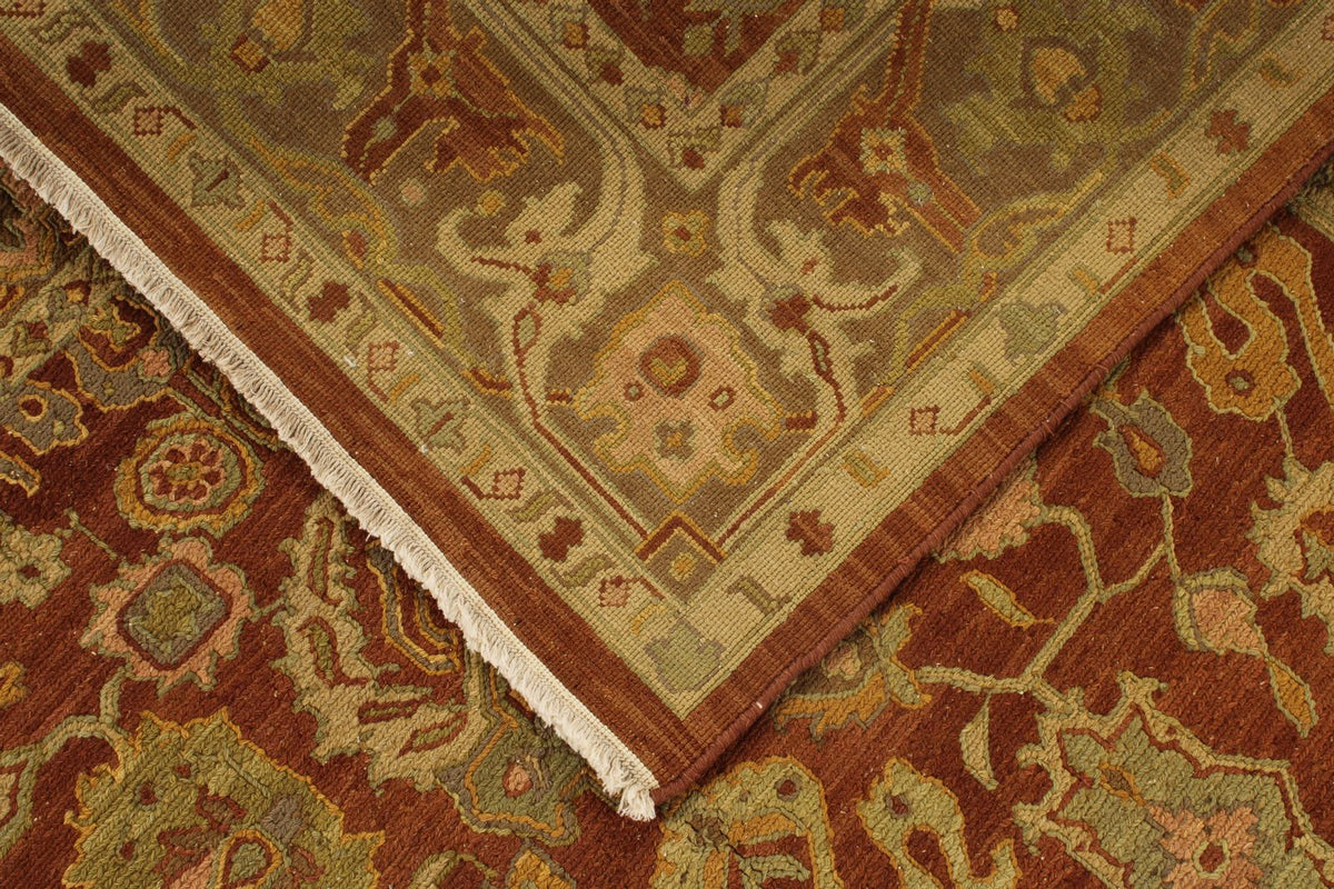 6x9 Red and Gold Turkish Oushak Rug