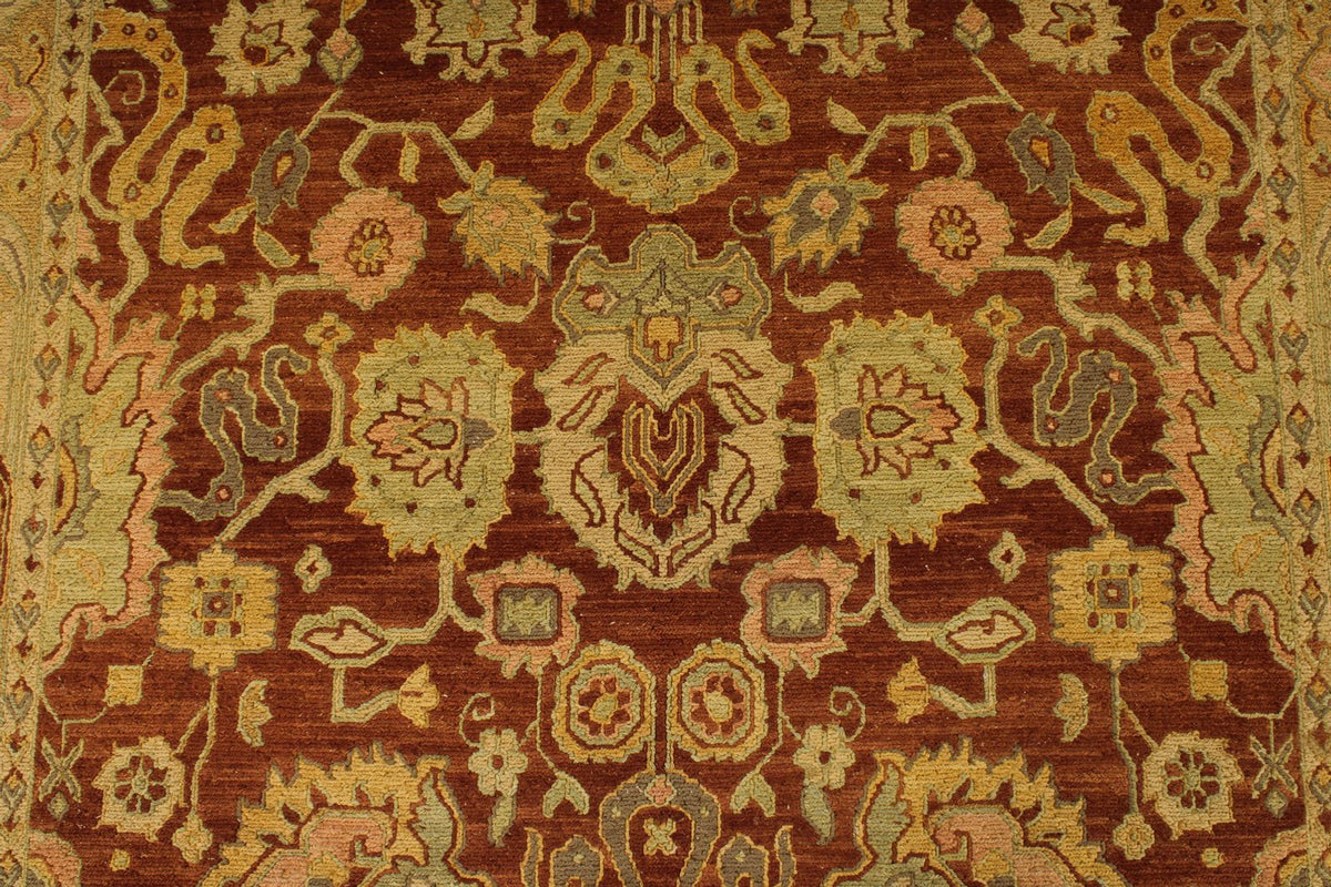 6x9 Red and Gold Turkish Oushak Rug