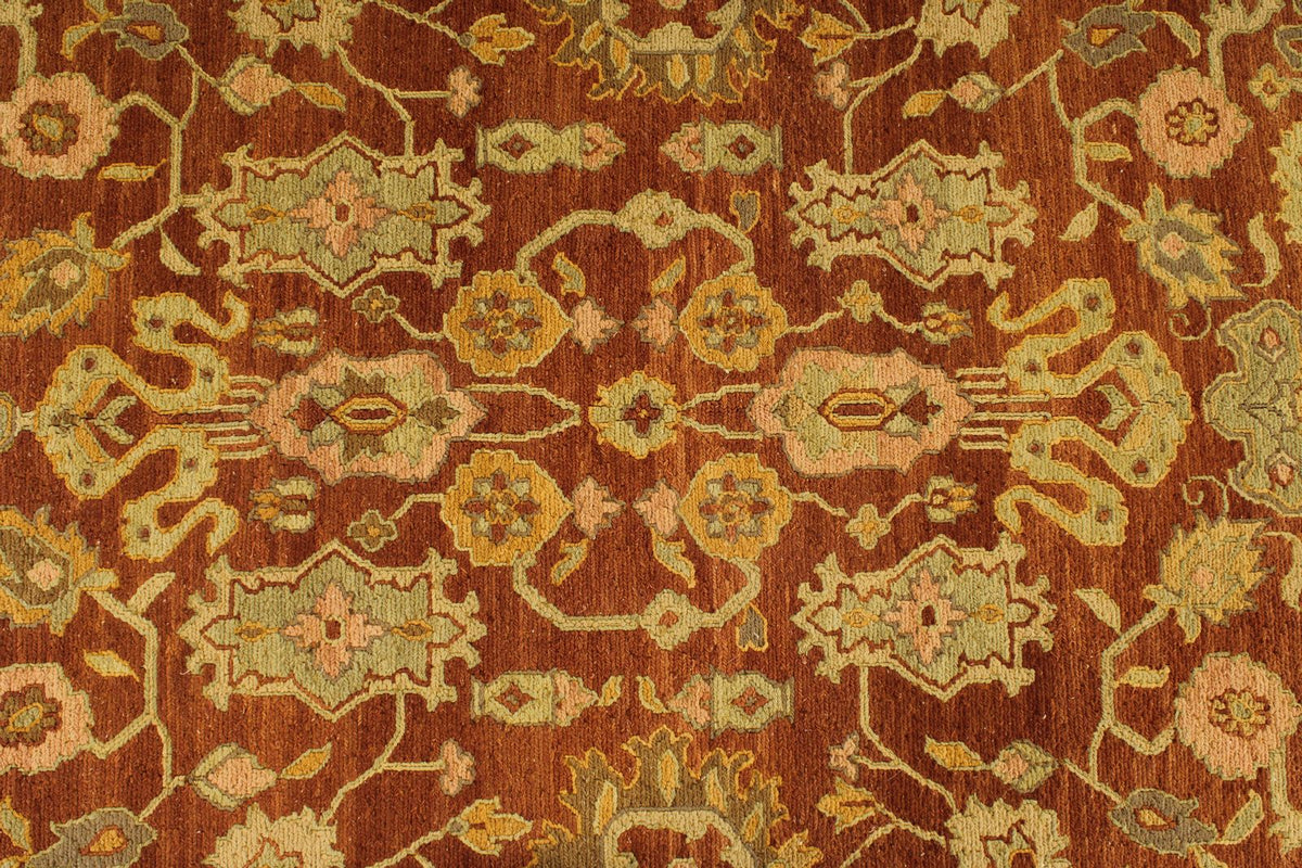 6x9 Red and Gold Turkish Oushak Rug