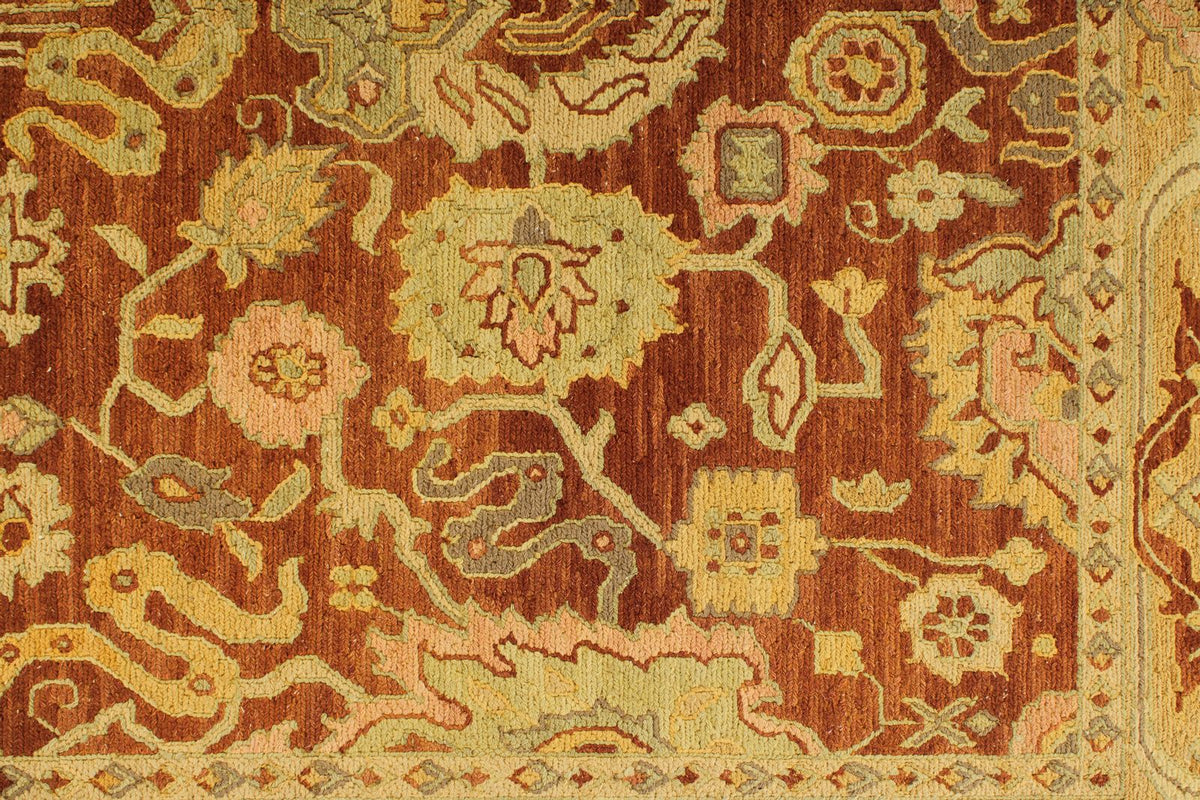 6x9 Red and Gold Turkish Oushak Rug