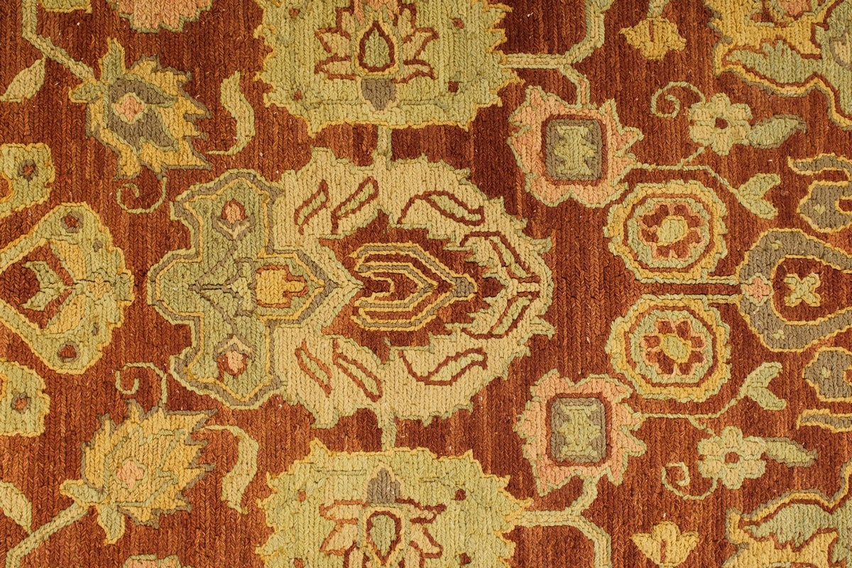 6x9 Red and Gold Turkish Oushak Rug