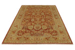6x9 Red and Gold Turkish Oushak Rug