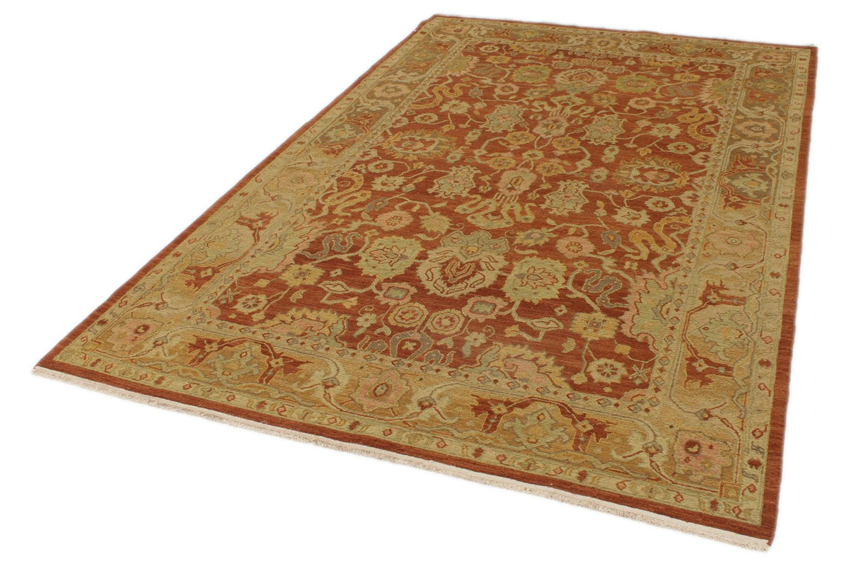6x9 Red and Gold Turkish Oushak Rug