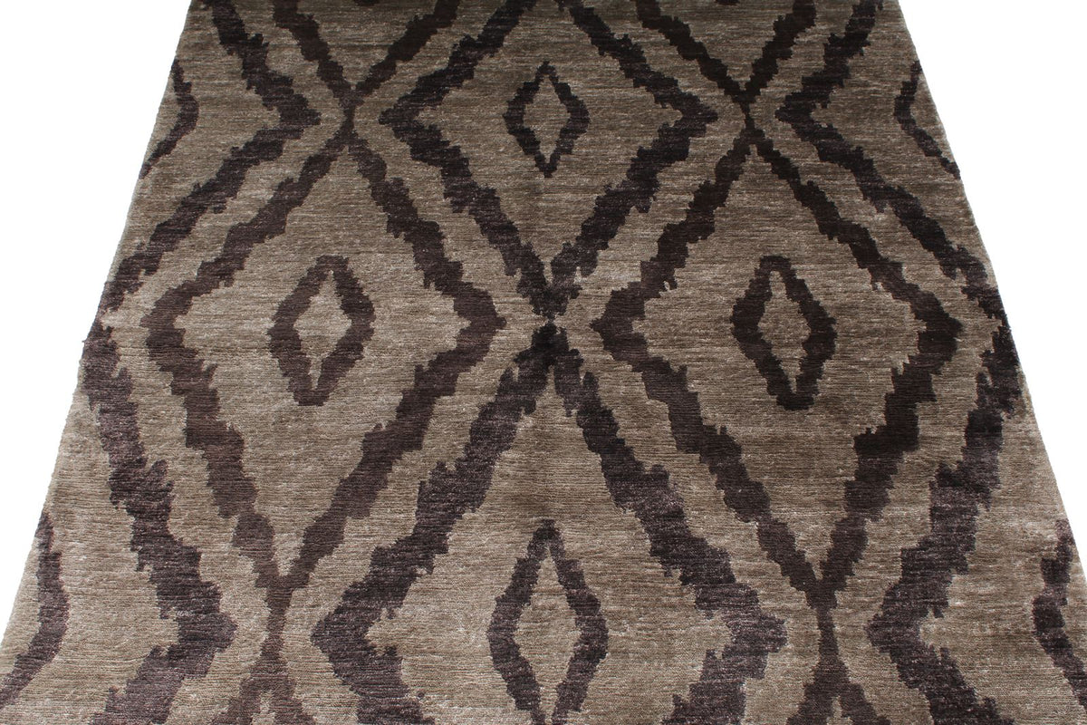 4x5 Brown Modern Contemporary Rug