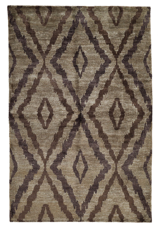 4x5 Brown Modern Contemporary Rug