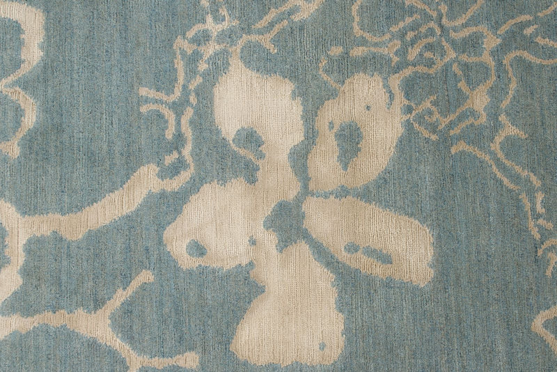 3x5 Blue and Ivory Modern Contemporary Rug