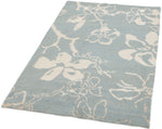 3x5 Blue and Ivory Modern Contemporary Rug