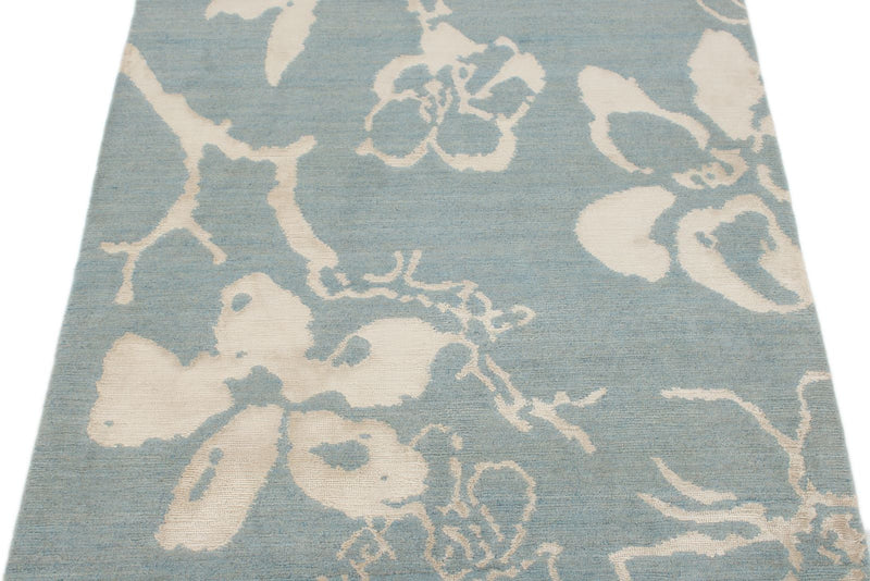 3x5 Blue and Ivory Modern Contemporary Rug