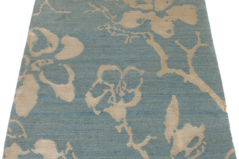 3x5 Blue and Ivory Modern Contemporary Rug