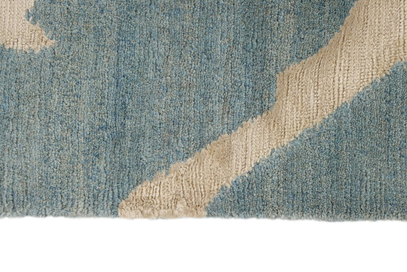 3x5 Blue and Ivory Modern Contemporary Rug