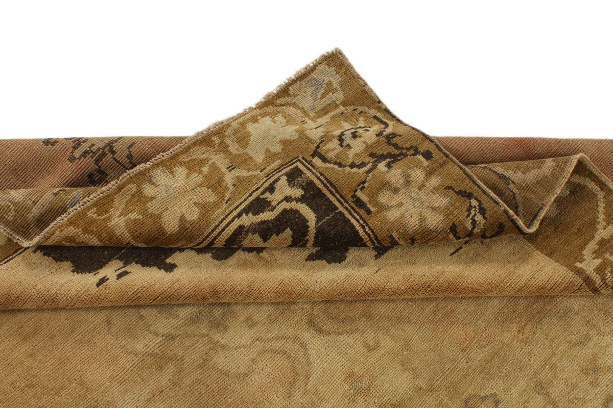 6x12 Ivory and Brown Turkish Tribal Runner