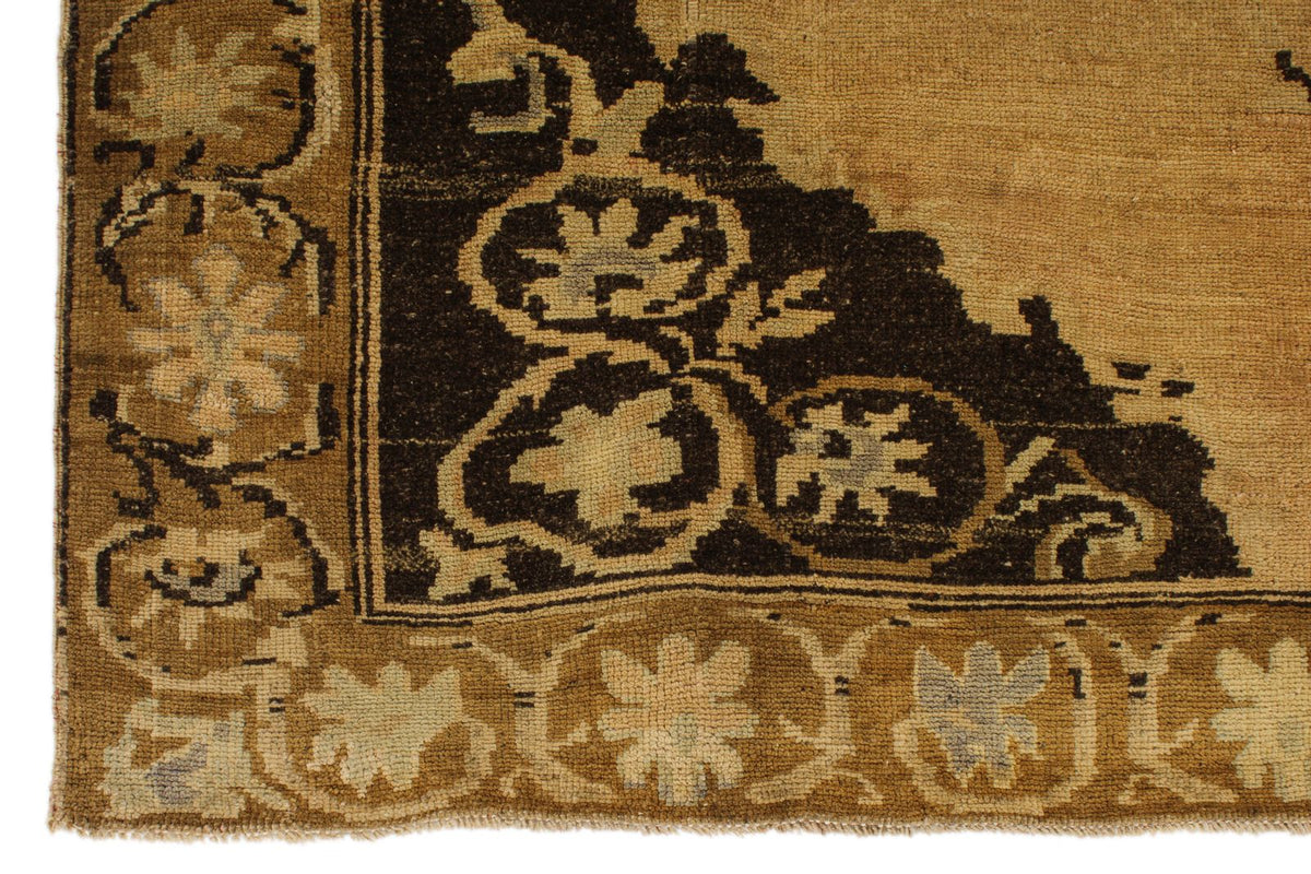 6x12 Ivory and Brown Turkish Tribal Runner